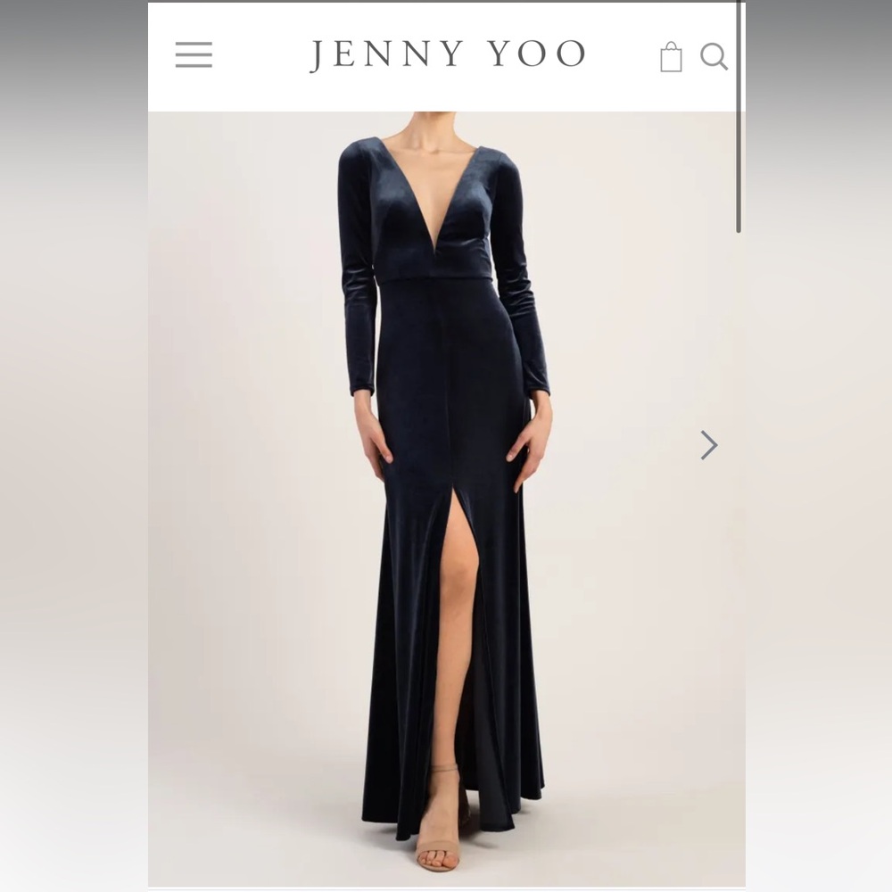 Jenny Yoo Blue Long Sleeve Dress